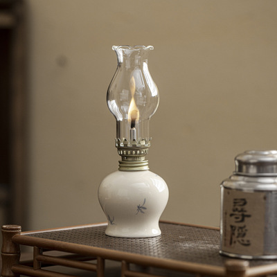 originality ceramics Butter lamp Camping Atmosphere lamp Home Furnishing Antiquity Lamp Long light make offerings to Buddha Decoration Tearoom wholesale