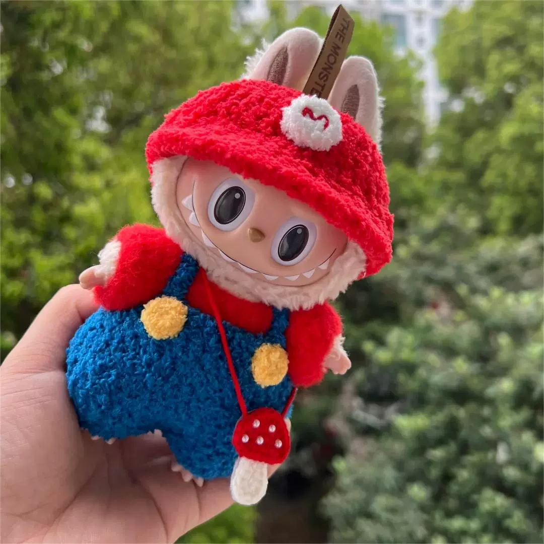 Первое поколение Labubu, три поколения кукольной одежды, 17 см, трогательные макароны с резиновым лицом, одежда для тряпичных кукол со шнуровкой меняется