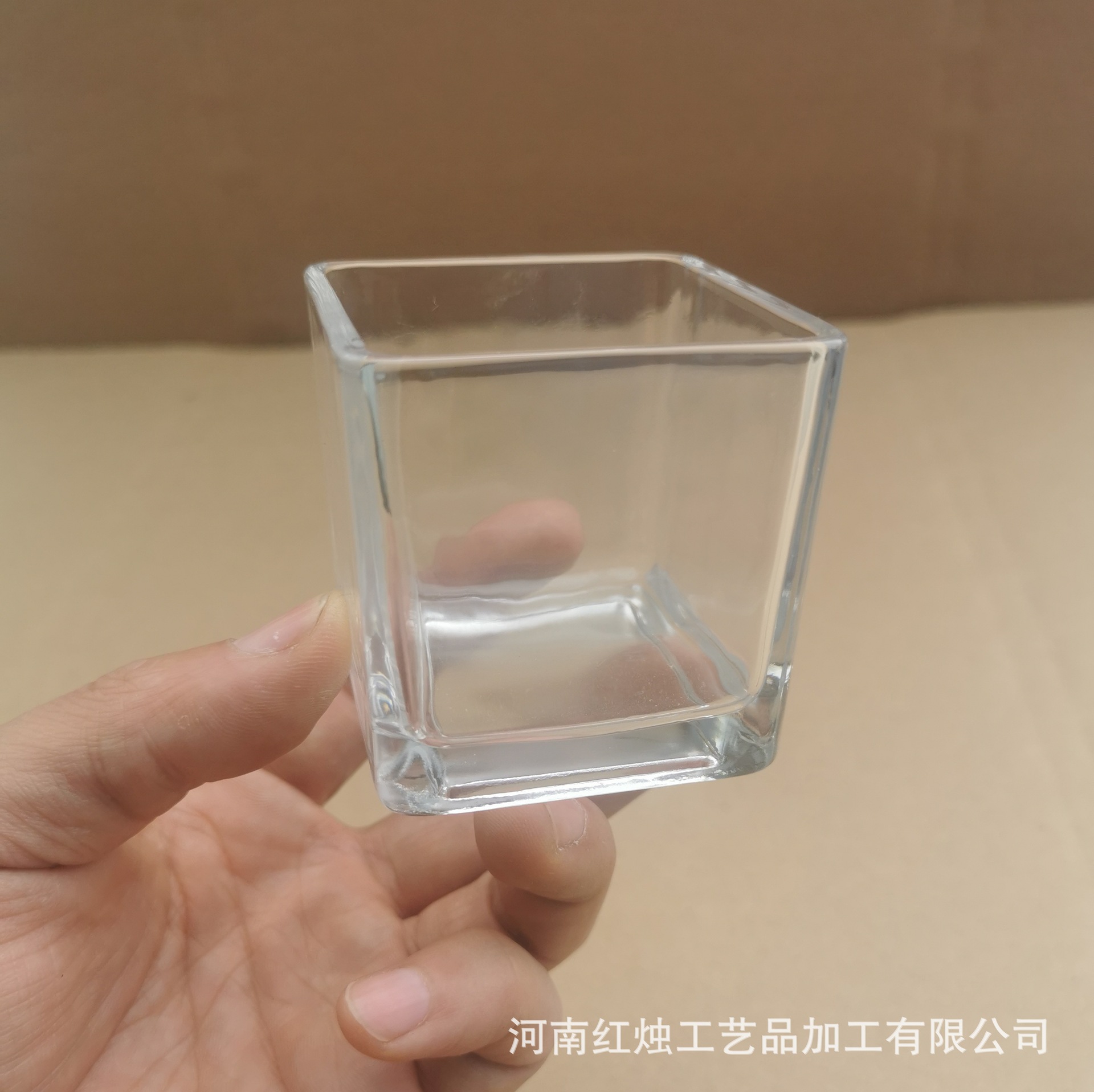 Square cup candle cup essential oil candle cup square container crystal candle cup transparent glass cup small square cup