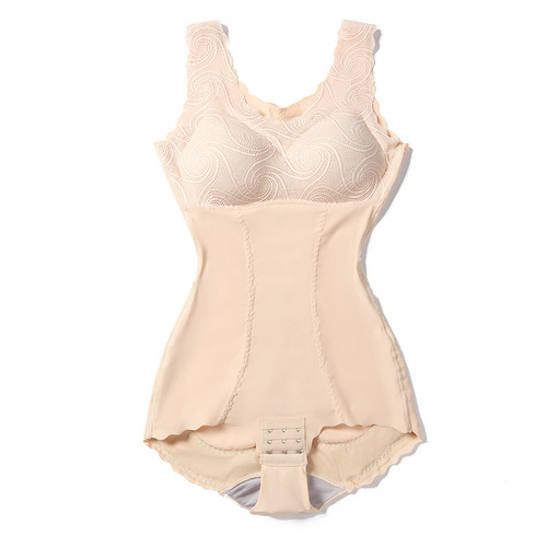 High elastic corset for women, lace slimming body sculpting bodysuit with bra, chest support, push-up body shaping bodysuit, tummy and waist tightening