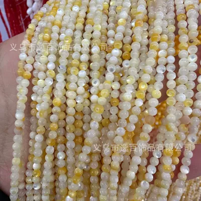 Beads Semi-Finished Bracelet Spacer Beads – Zərgərlik ara hissələri - yellow-shell-3mm1-piece
