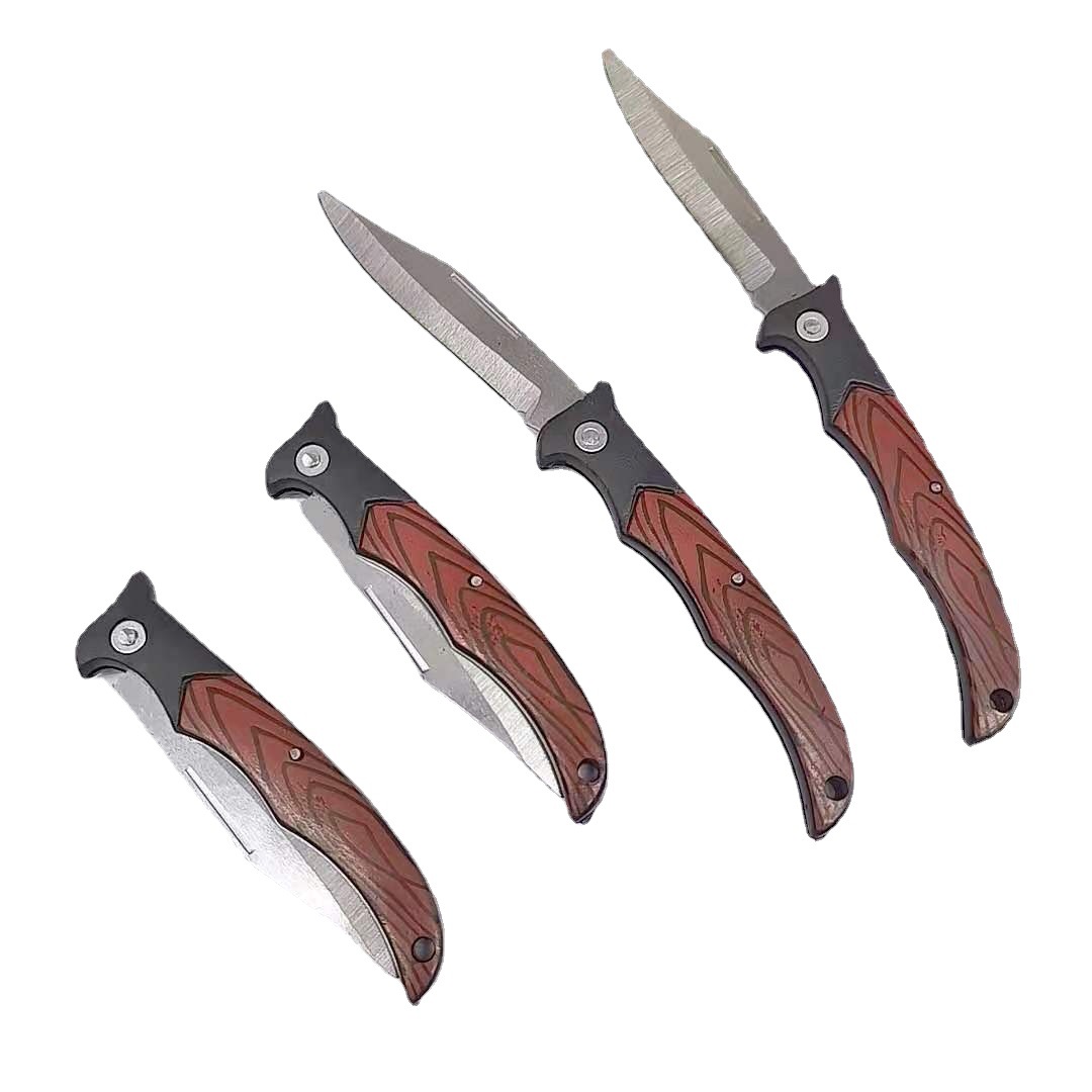 一元店木纹刀 折叠水果刀 便携小刀 一元一件地摊货源批发