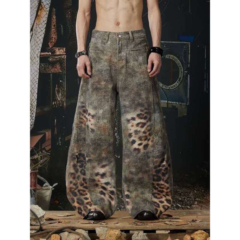 No Man's Land 3D Printed Mottled Leopard Print Y2K Loose Wide-Leg Scimitar Pants Casual Pants Unisex Trendy Versatile Pants No Man's Land 3D Printed Mottled Leopard Print Y2K Loose Wide-Leg Scimitar Pants Casual Pants Unisex Trendy Versatile Pants