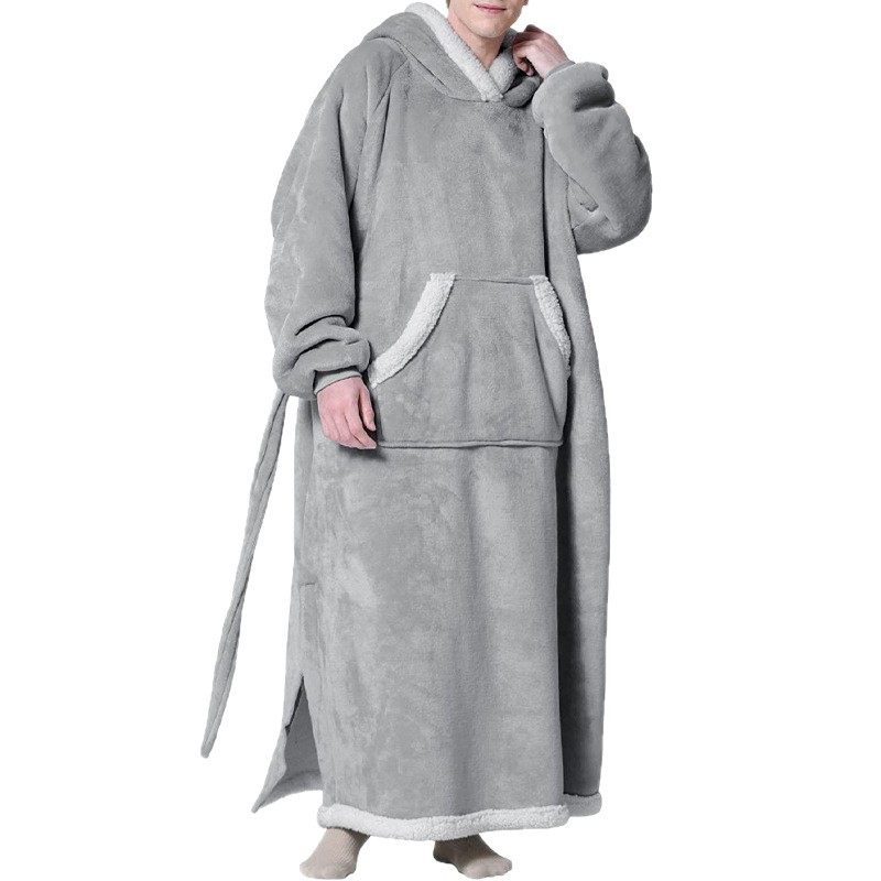 TV con capucha de lana ropa de abrigo perezoso pijamas Otoño e Invierno grueso camisón de franela ropa a prueba de frío suéter manta de TV transfronteriza