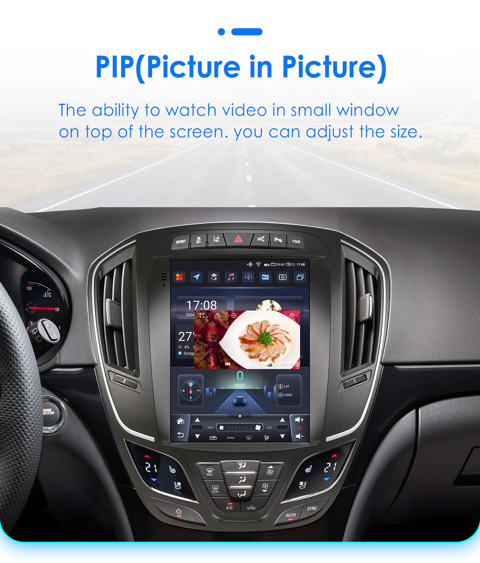 9.7inch Suitable for 2014-2018 Buick Regal/Opel Insignia Car-Mounted Vertical Screen Android Navigation Gps