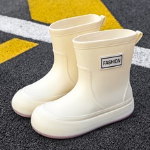 雨鞋女日系户外时尚好看的雨靴女孩青少年上学防水鞋防滑中筒胶鞋