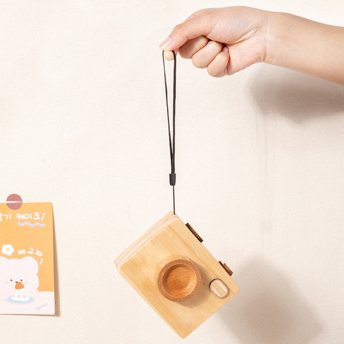 Handmade wooden retro camera music box wooden music box holiday gift couple graduation cartoon birthday gift
