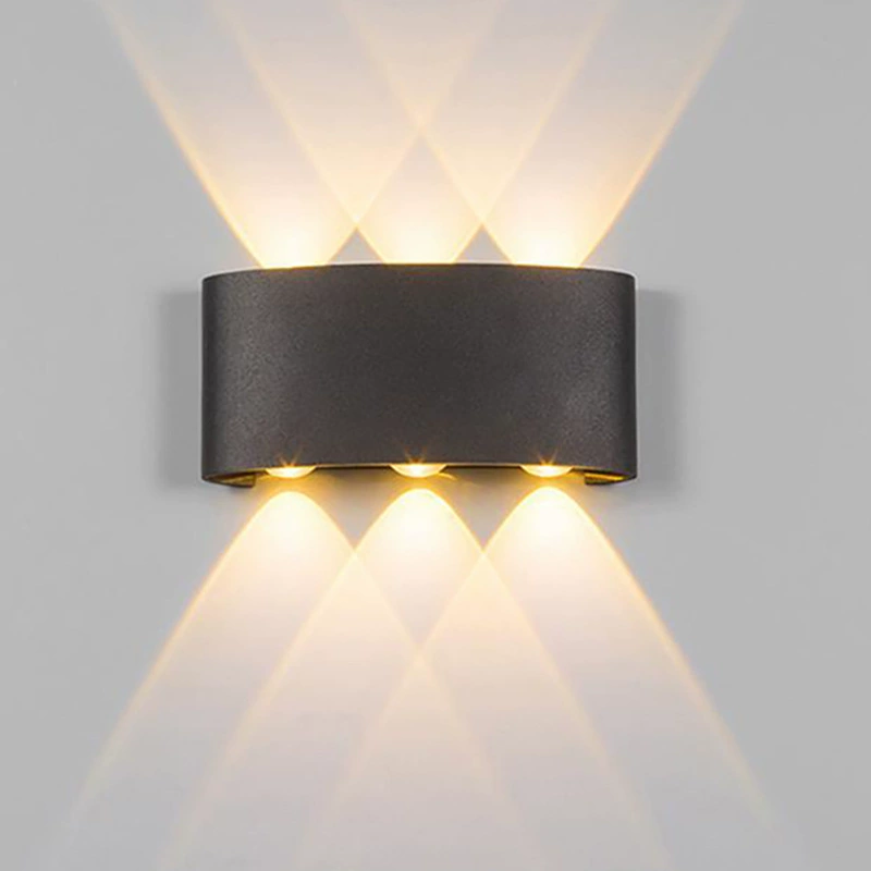 Светодиодный водонепроницаемый настенный светильник супер яркий настенный креативный 6 головок светящийся прикроватный светильник для гостиной современный простой черный настенный светильник на открытом воздухе