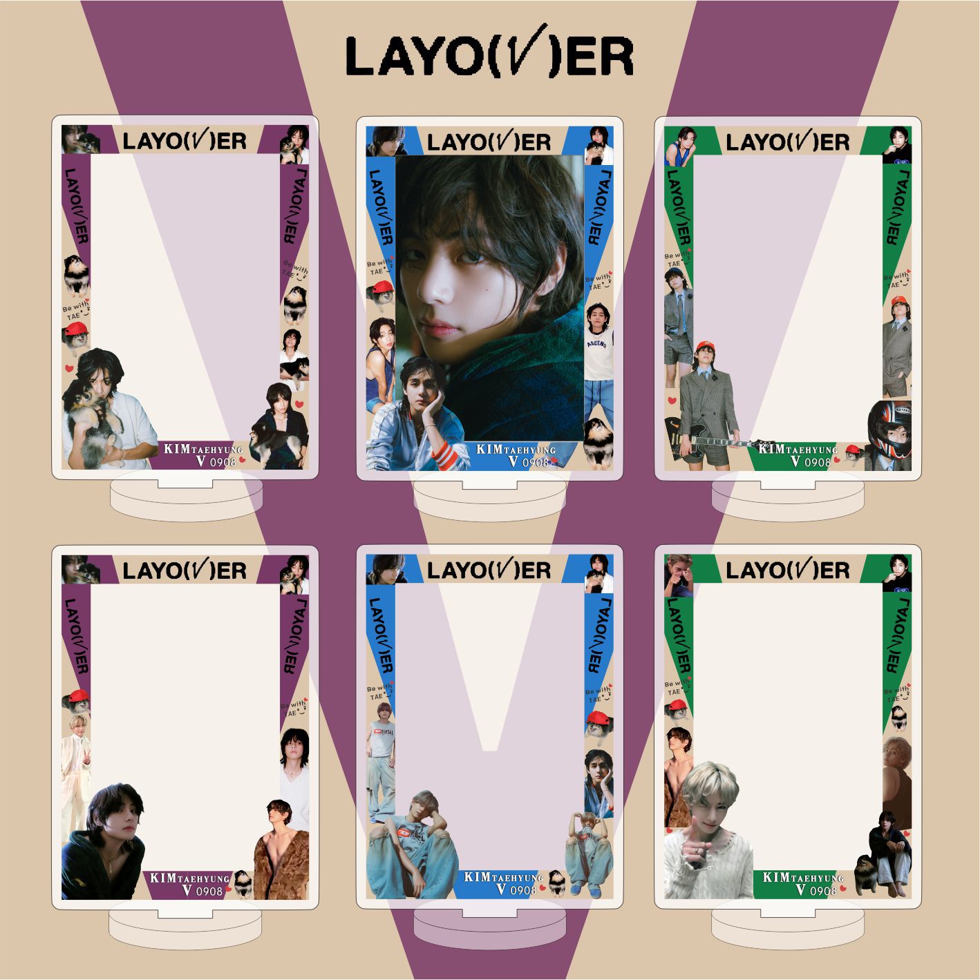 V 金泰亨solo V - LayoVer專輯新款相框插卡立牌明星周邊小卡