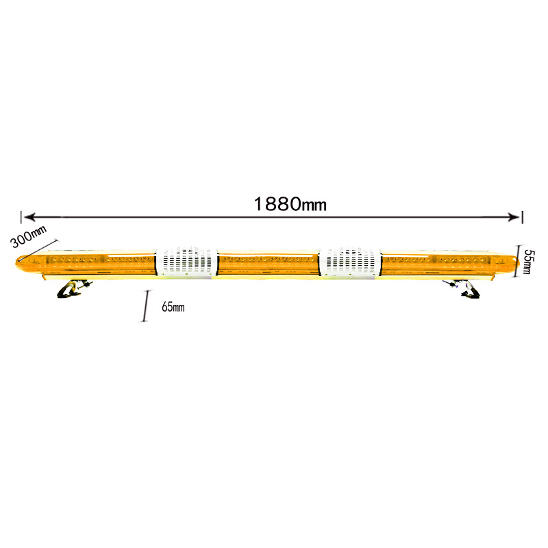 Car LED Roof Long Strip Warning Light Red Blue Yellow Strobe Light 1.8m + Dual Horns + Siren 9400E