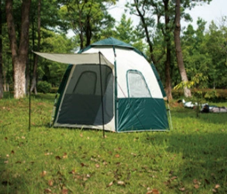 Avtomobil dam çadırları: Quick-Opening Tent Thickened Sun - small-size-for-2-3-people-110110110-off-white-and-dark-green-ground-nails-windproof-rope-storage-bag-strapping-rope-single-tent