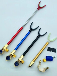 Luminous Head Metal Base Gold Clip Rear Hanging Sleeve Rear Hanging Fishing Rod Bracket Accessories Fishing Supplies Fishing Gear