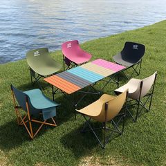 屋外折りたたみテーブルと椅子ピクニックムーンポータブルエッグロールキャンプ釣り屋台セット