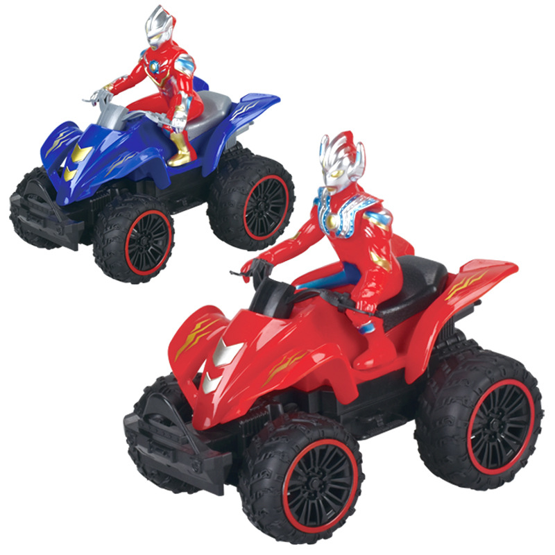 Nueva Ultraman juguete eléctrico Superman Selo Ultraman Riding motocicleta niño juguete niños regalo de cumpleaños