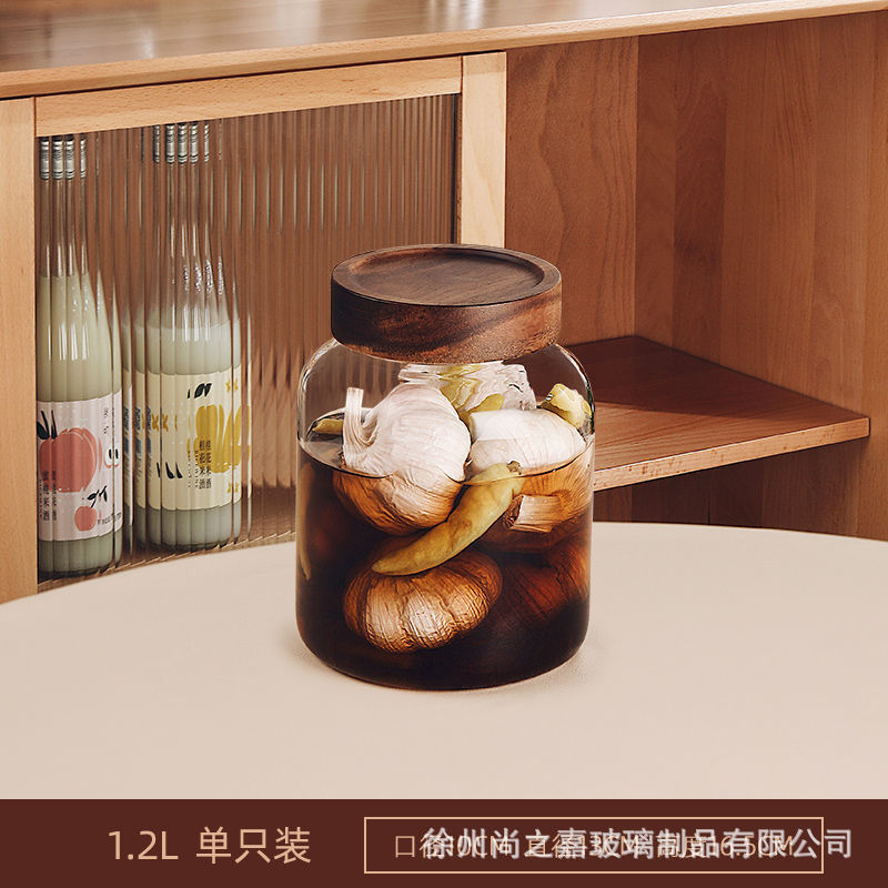 玻璃泡菜罐食品级高硼硅密封瓶耐高温玻璃瓶家用透明腌制泡酒罐子|undefined