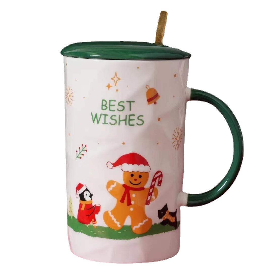 Estilo nórdico creativo regalo de gran capacidad Taza de cerámica personalizada Navidad taza de café de oficina