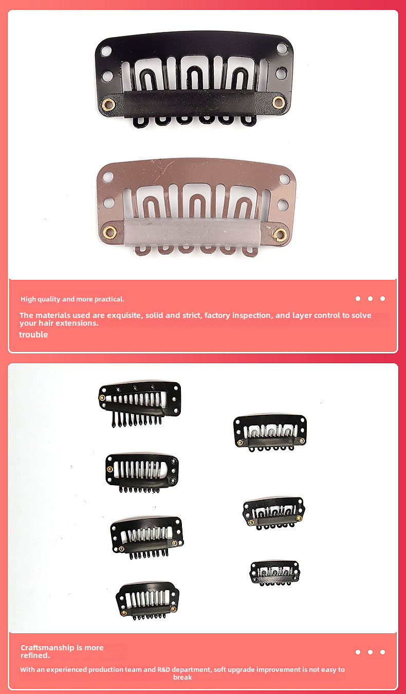 3.2cm six-tooth wig hair extension BB clip metal paint DIY head accessories hair clip beret clip_voghion.com