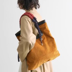 秋冬新作コーデュロイトートバッグレトロ大容量ショルダーバッグ