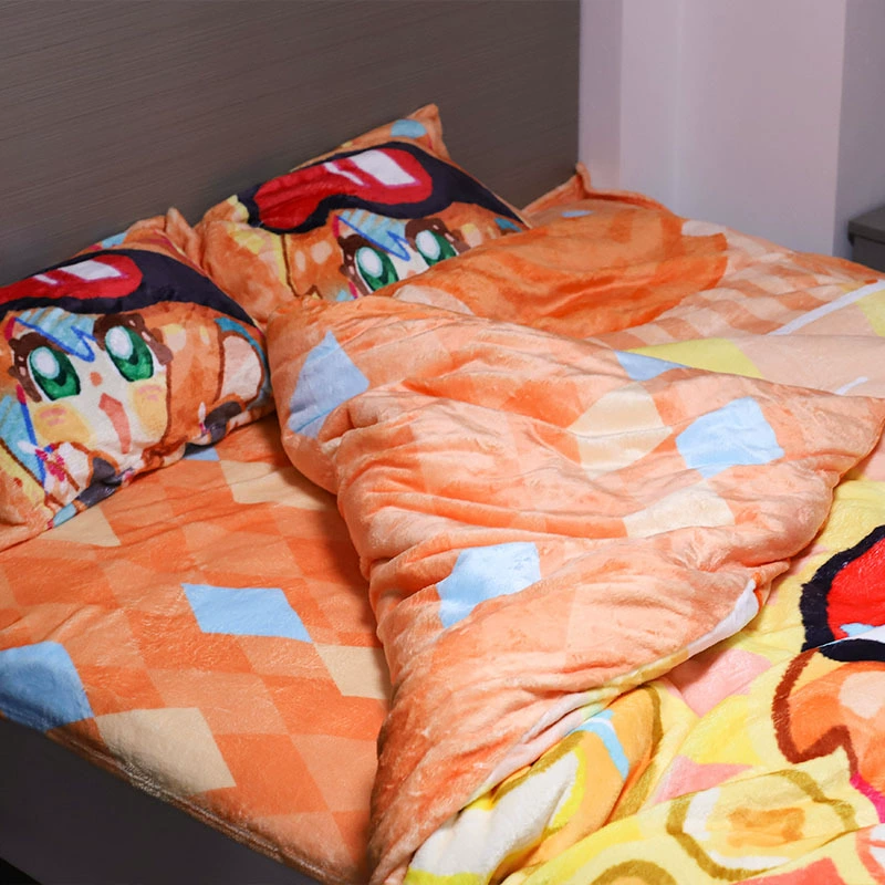 Комплект постельного белья из фланели с утолщенным полотном, персонализированный, с двусторонним принтом, 4 предмета, оптом