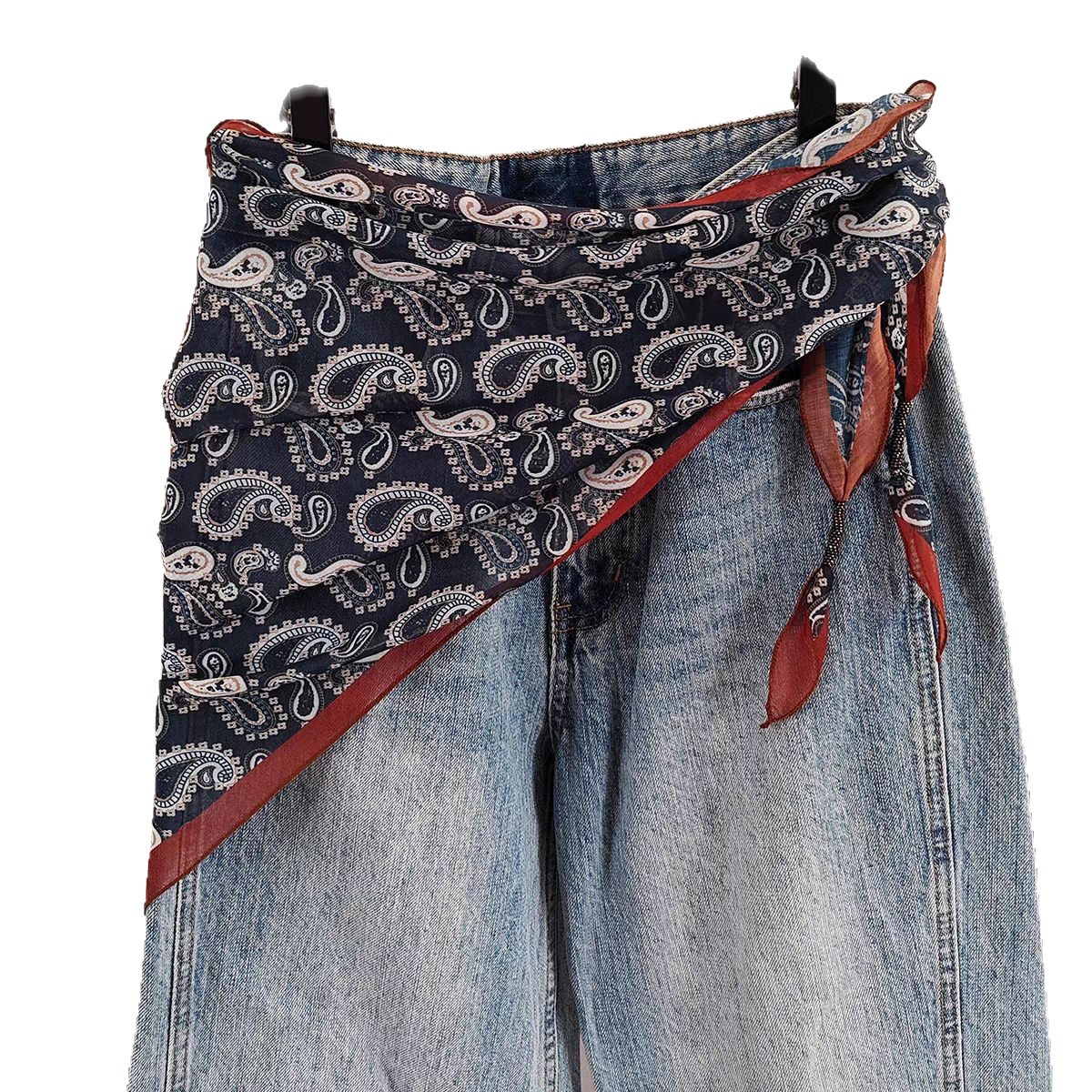 Seidenschal Im Ethno-stil Für Damen Als Taillengürtel Tuch_voghion.com