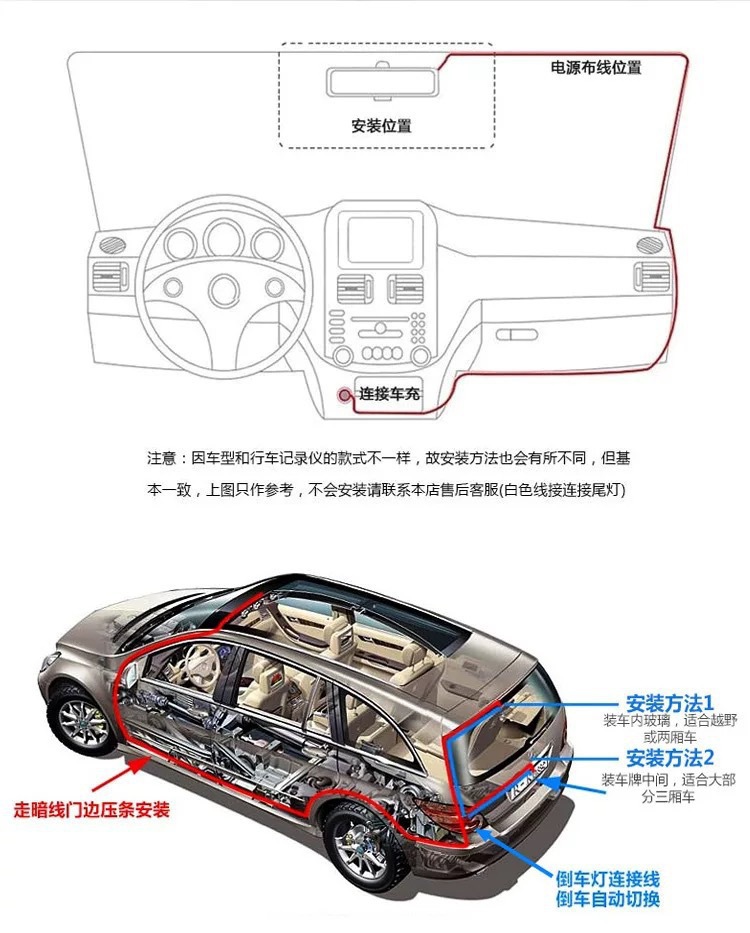 Cross-Border Hot-Selling Rearview Mirror Dash Cam with Reversing Image, Dual-Camera Front and Rear Recording Dvr