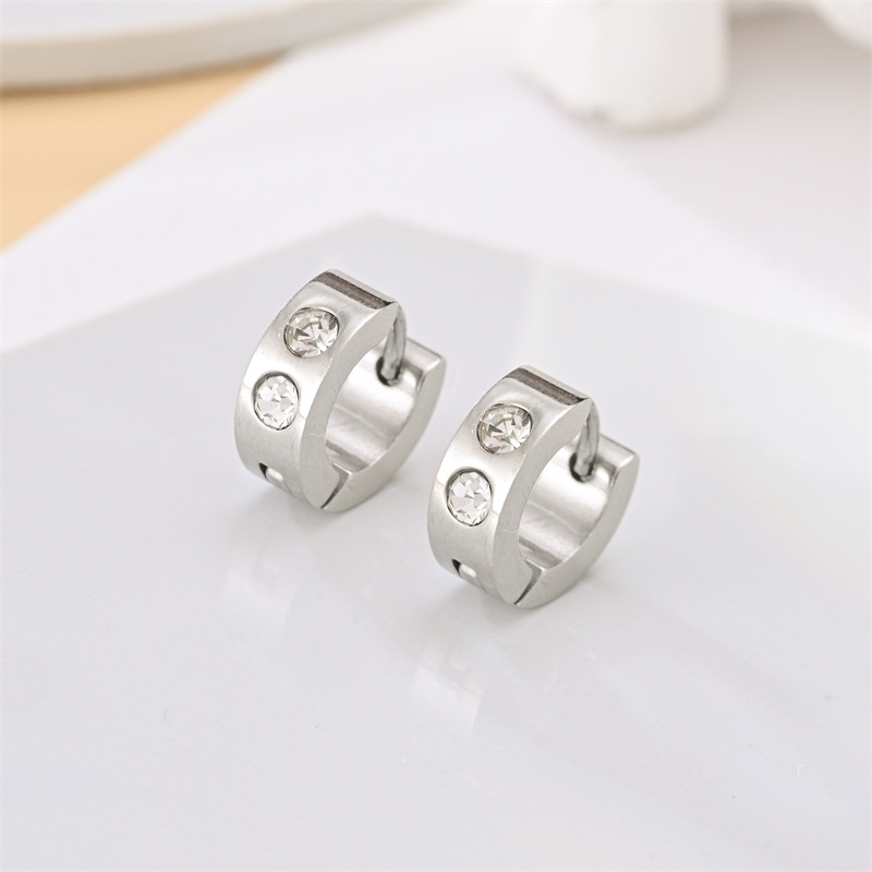 4g Weight 304 Stainless Steel Ear Needle Material Zircon Inlay Material Earrings Classification 1 Pair Quantity Daily Occasion 304 Stainless Steel Material Geometric Pattern All Seasons Season Unisex Gender Plating, Inlay Design Simple Style Style 1 Pair Simple Style Geometric Plating Inlay 304 Stainless Steel Zircon Earrings 14