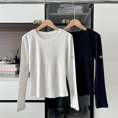 Aloプラティ長袖ネジベースtシャツ春と秋の女性のスポーツ速乾フィットネストレーニングヨガ服上着