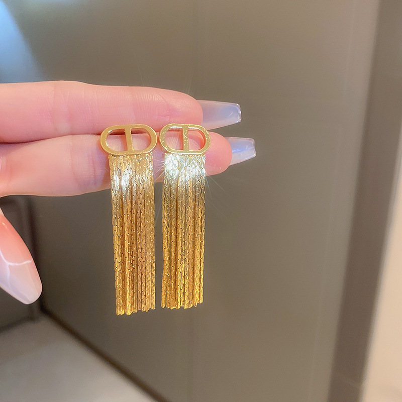Fashion Tassel Copper Plating Drop Earrings 1 Pair