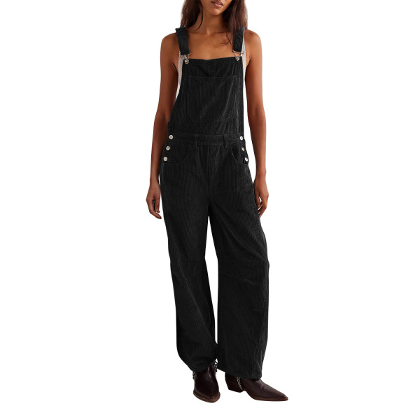 Amazon Independent Station Cross-Border Autumn and Winter 2025 New Corduroy Cargo Pants Women's Fashion Loose Jumpsuit Women