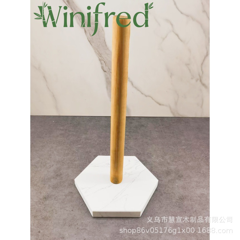 Acacia madera mármol toallas de papel de cocina estante de papel de rollo estante de toallas de papel de toallas de mesa de comedor estante de almacenamiento de toallas