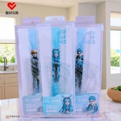 爱好文具RL4028王者荣耀联名20cm尺子学生卡通套装尺绘图尺批发