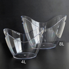 ソース工場卸売プラスチックアイスバケツインゴット形状透明アクリル大容量肥厚バーレストラン小さなアイスバケツ