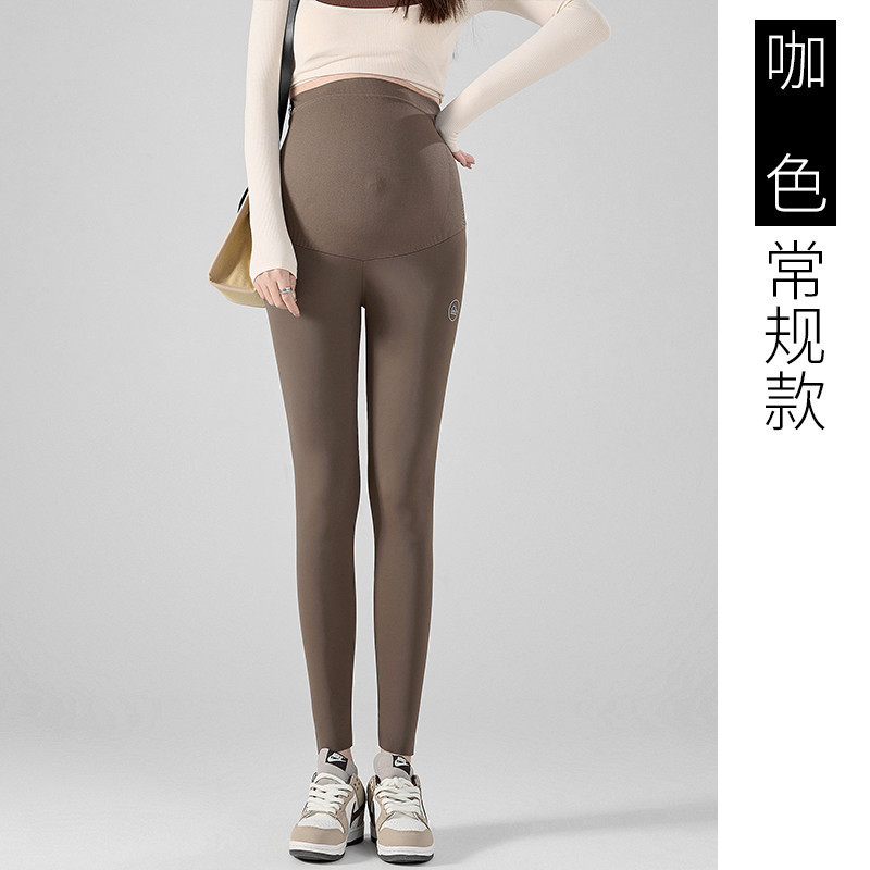 实拍孕妇裤子2025秋冬加绒鲨鱼皮打底裤瑜伽裤外穿裤高腰托腹弹力|undefined