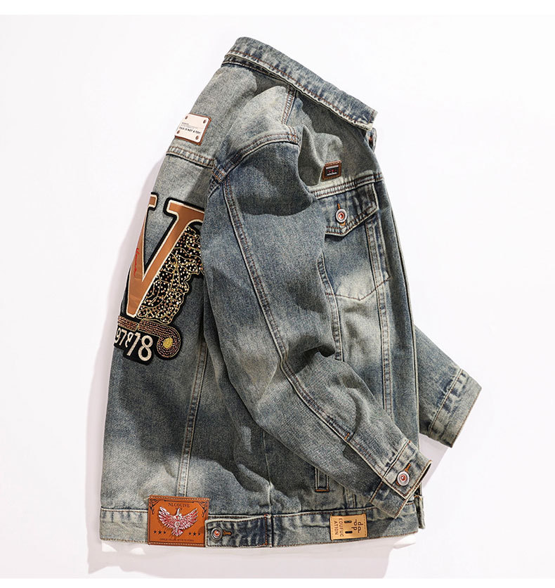 Guangzhou Xintang Jeansjacke Herren Frühlingstrend Mode neue lockere Revers lässige vielseitige Jacke_voghion.com