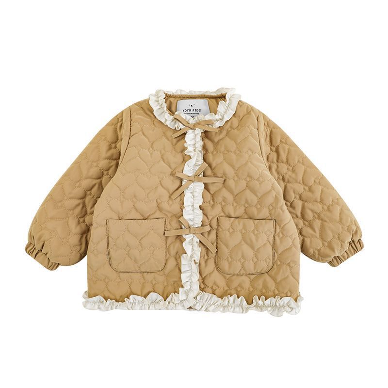 Abrigo acolchado de algodón para niñas, ropa de invierno, ropa acolchada para bebés para niños de moda occidental, más chaqueta acolchada para bebés princesa de invierno cálida de terciopelo