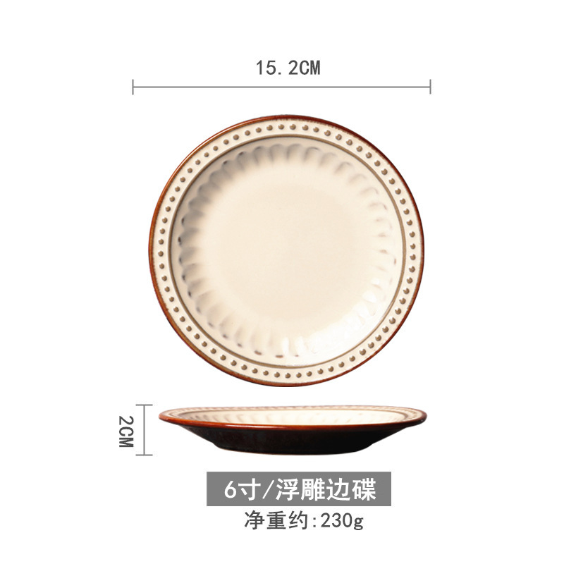 創意的な手描きの釉薬の下で色彩の陶磁器の皿の家庭用の野菜の皿の冷たい野菜の皿の果物のお菓子の皿の6寸は骨の皿のかすの皿を吐きます。|undefined