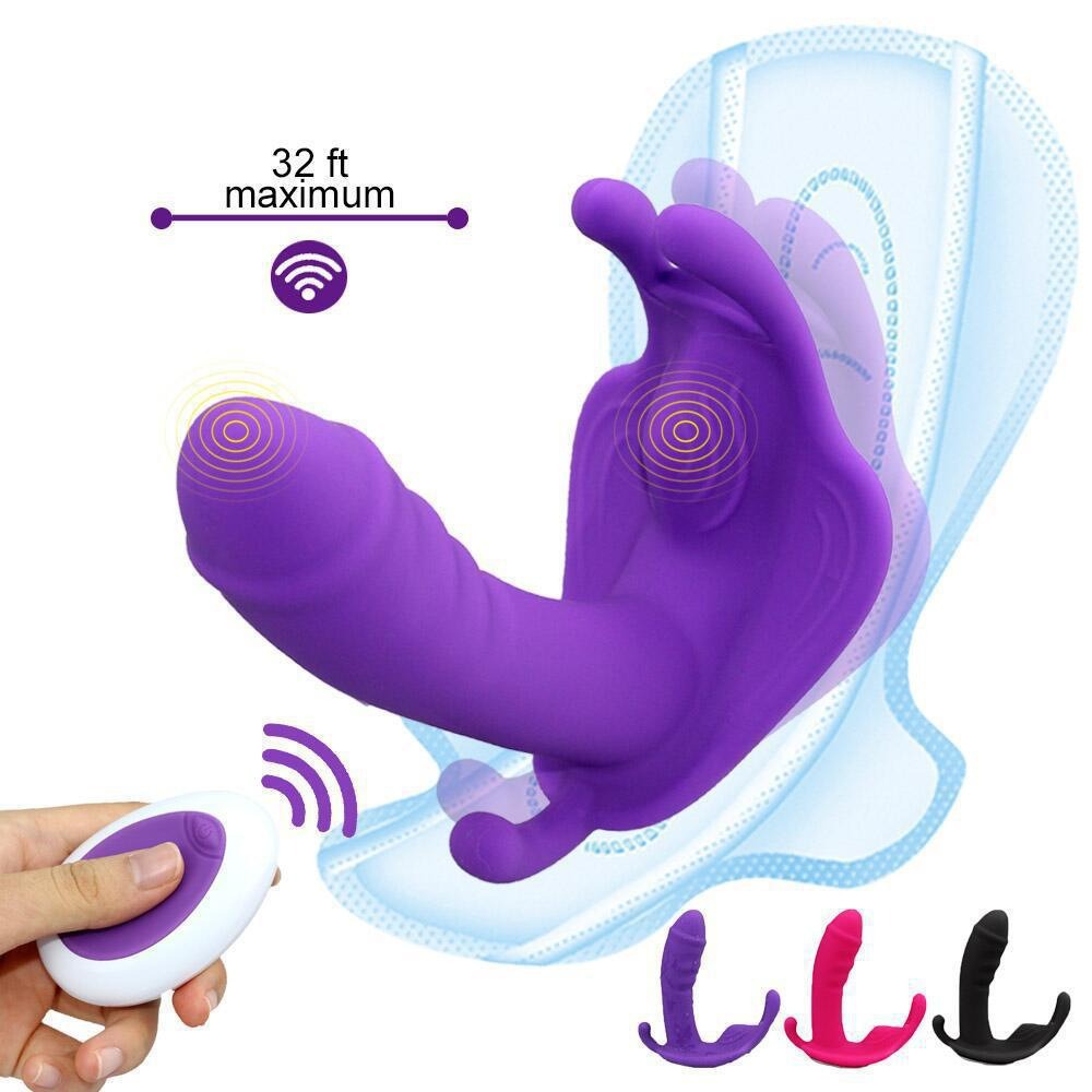 Grenzüberschreitender Außenhandel: Mini-Schmetterlingsvibrator mit USB-Anschluss für Frauen, Vibrationsstab, Masturbation, kabellose Fernbedienung, für Erwachsene_voghion.com