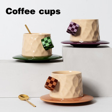 歐式咖啡杯碟套裝精致英式下午茶魔方咖啡杯子馬克杯設計小眾
