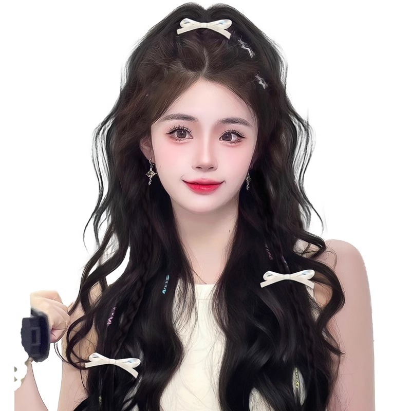 Perruca trenzada mujer alta cola de caballo agarra clip de simulación cascada de cabello medio atado dulce cool boxeo trenzada red chica caliente trenzada larga