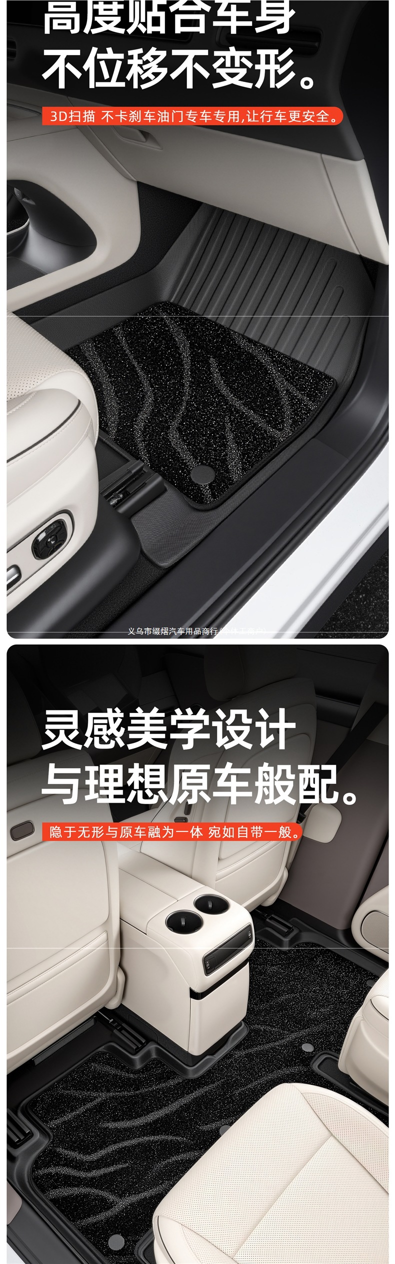 Suitable for Ideal i6/i8 car models: TPE starry sky carpet, trunk mat, and backrest pad accessories