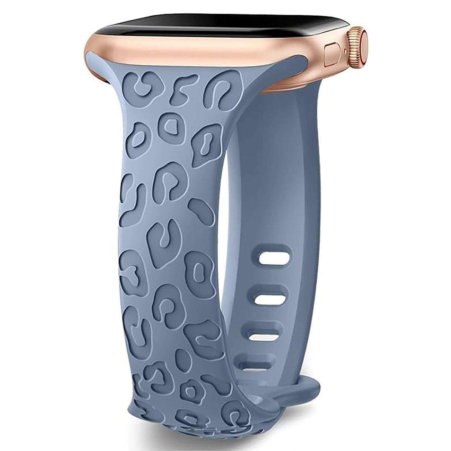 Подходит для ремешка Apple Watch applewatch 8 поколения/S9 маленький пояс бабочка пряжка гравировка вогнутая леопардовая силиконовая лента