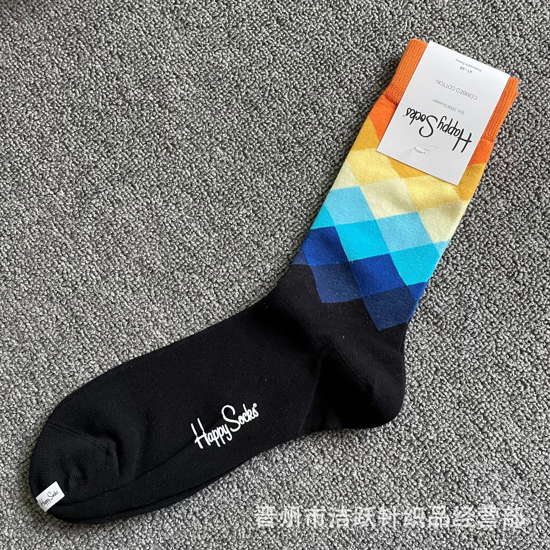 Happy socks新品高品质ハイレザー男性ソックススウェーデンコットンソックスファッションソックスカップルinsロング美脚ソックス