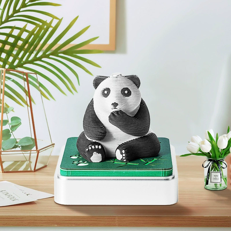 3D-панда наклейки на заметки, панорамная резная памятка с ароматерапией, акриловая коробка опционально