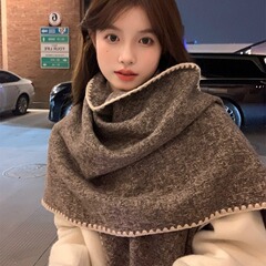 柔らかいモチモチの怠惰な秋冬の新型のファッションのストールの女性の百合の保温の三角の巾の格子の外はマフラーの上着の韓をかけます。