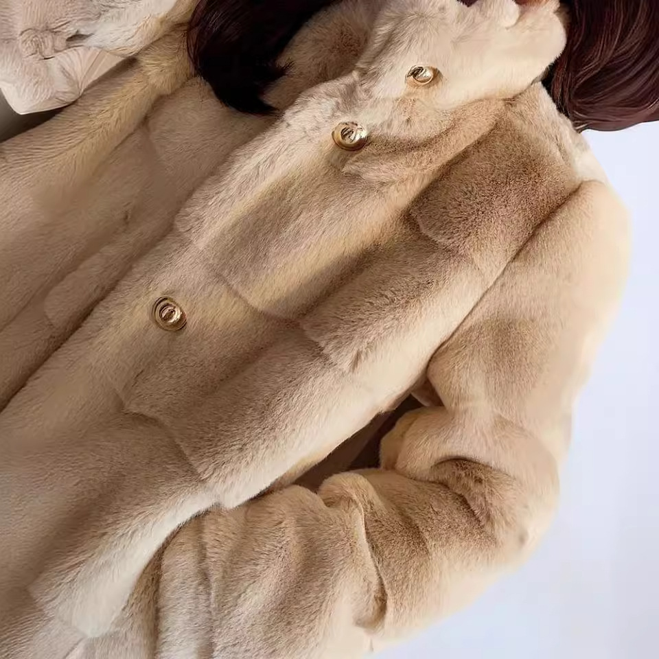 Women's Clothing Danish mink coat women's winter mink fur coat young style medium and long plush top thickened_voghion.com