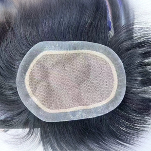 One-Week Delivery Men's Hairpiece for Men with Baldness, Fully Handmade Real Hair Men's Wig with Realistic Top