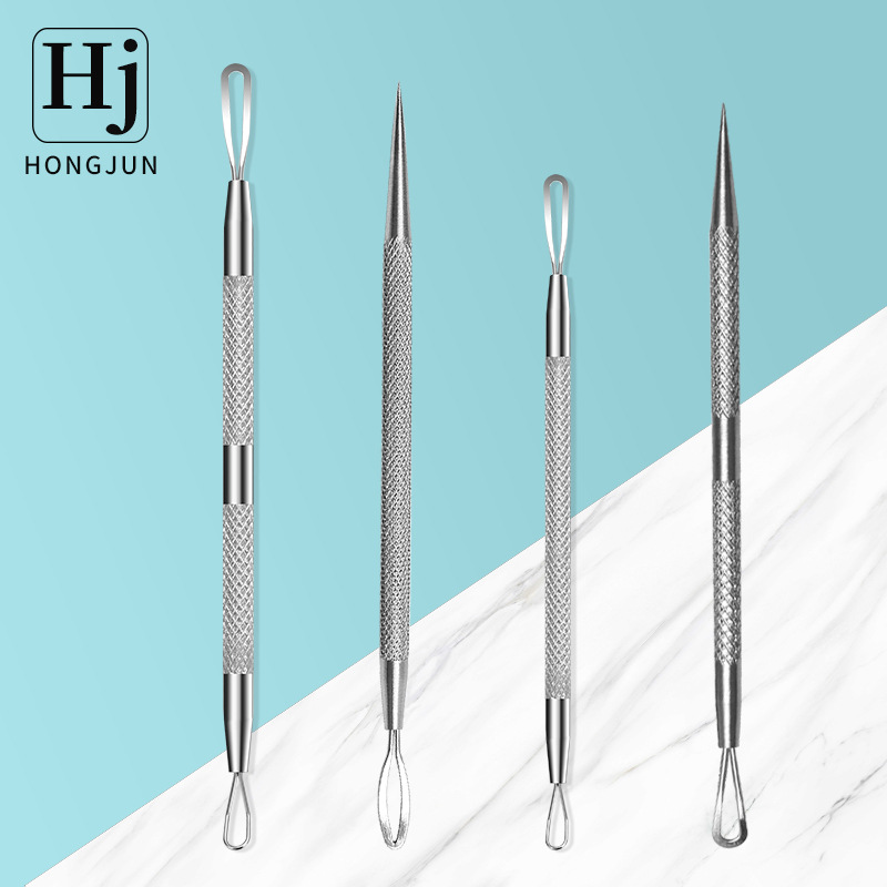 Double-sided cosmetic acne remover stainless steel from black spots