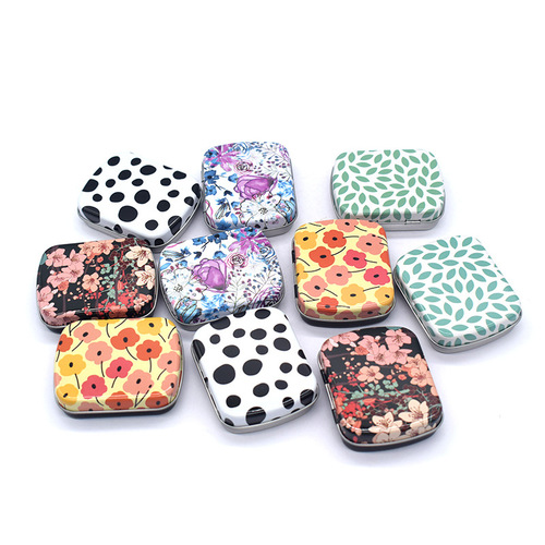Various color mini small iron boxes portable exquisite high-end storage box candy jewelry earrings ring box