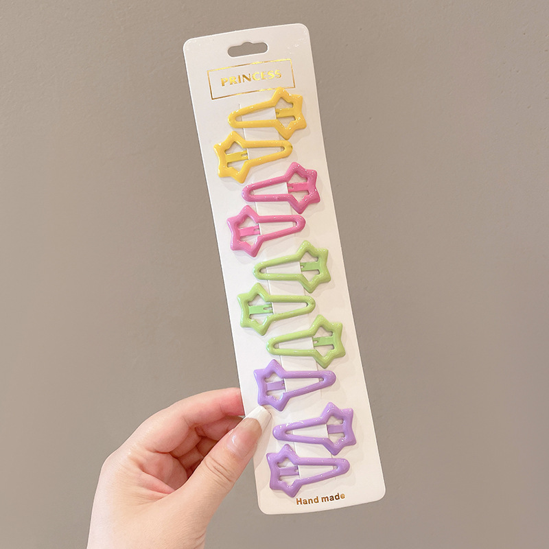 Nueva horquilla de cinco puntas estrella lado clip estrella simple accesorios para el cabello