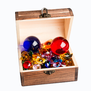 Children's Acrylic Plastic Large Diamond Imitation Crystal Colorful Treasure Box Heart Gem Boy Girl Toy Treasure Art